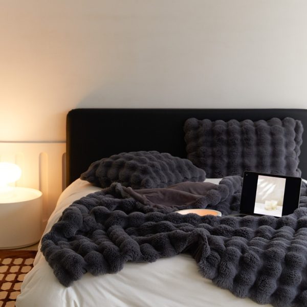 The Fur Rabbit Hair Sofa Blanket Is Simple And Luxurious - Image 4